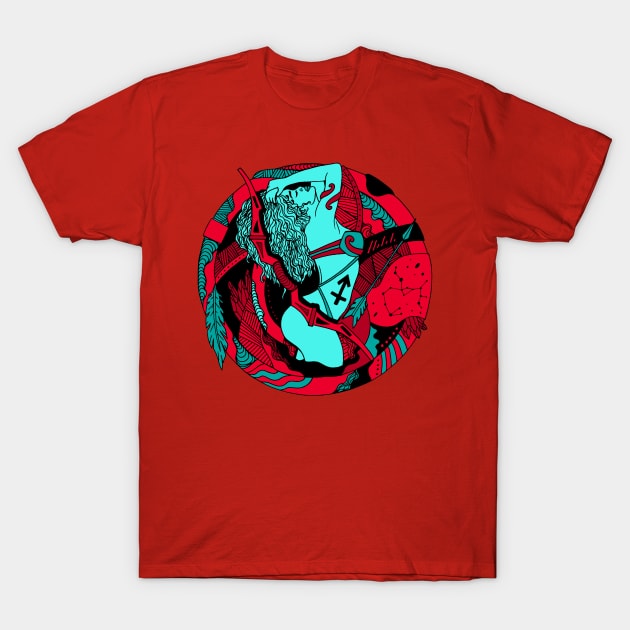 Turqred Sagittarius Beauty T-Shirt by kenallouis